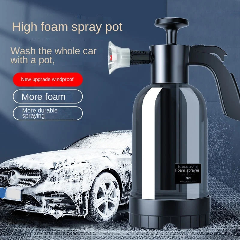 2L Hand Pump Foam Sprayer with 3 Nozzles for Car Wash