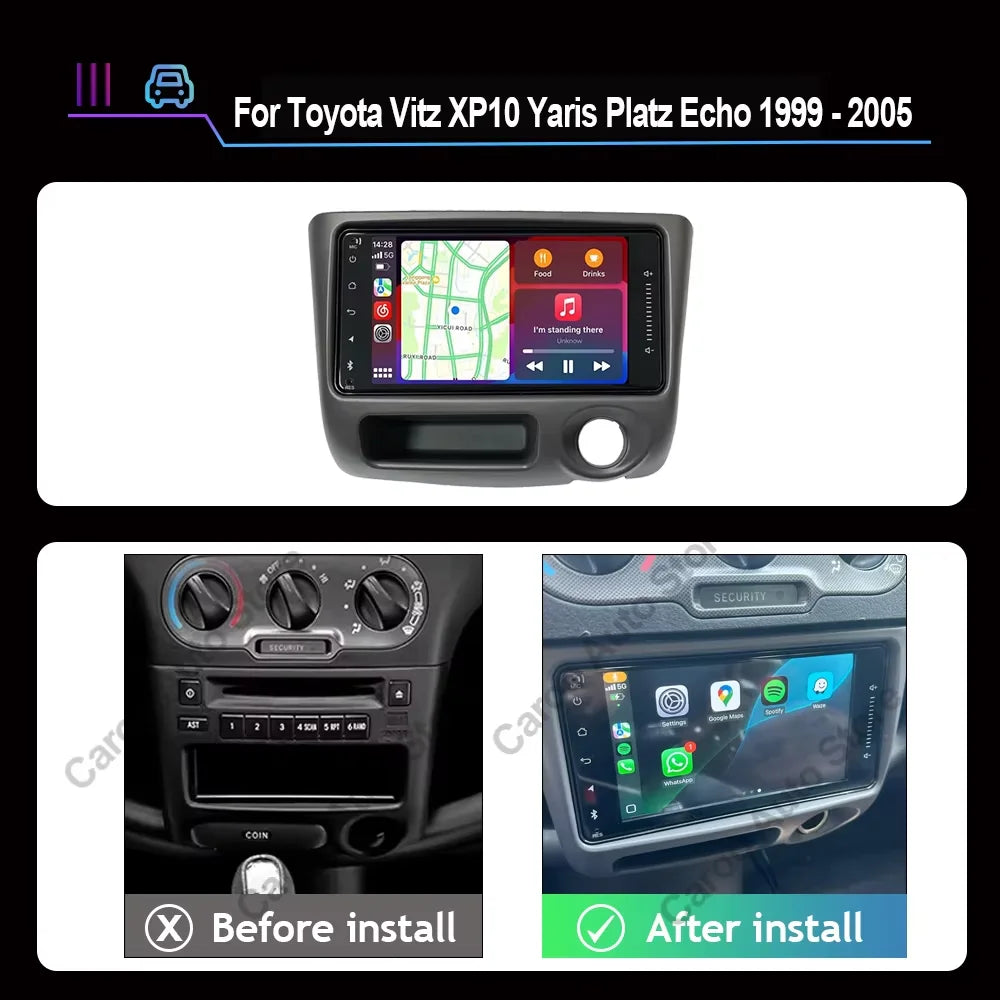 Android 15 Car Multimedia Player with CarPlay for Toyota Vitz Yaris - image 2