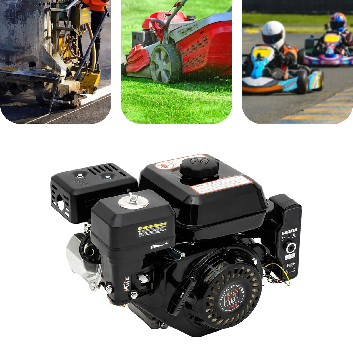 7.5HP 210cc 4-Stroke Gas Engine with Electric Start