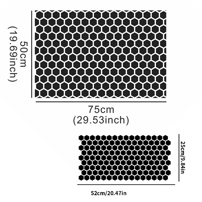 Matte Black Honeycomb Car Vinyl Wrap, 75 x 50cm Mesh Pattern - view 3