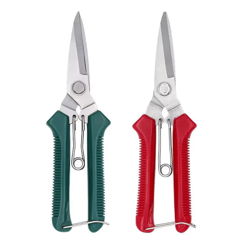 Straight Head Pruning Shears Non-Slip Handle Stainless Steel Bonsai Garden Scissors
