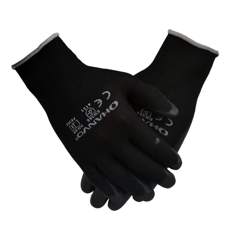PU Nitrile Palm Coated Safety Work Gloves, CE Certified EN388
