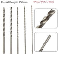 4Pcs Extra Long HSS High Speed Steel 150mm Drill Bit Set 2mm/3mm,3.5mm,4mm,5mm Bits For Wood, Aluminum, Plastic