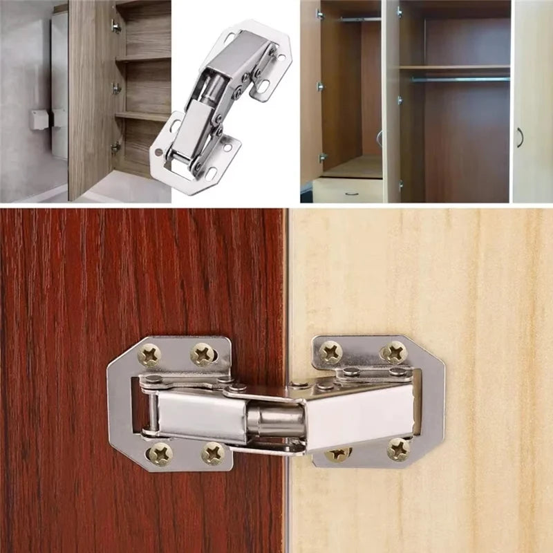 90° No-Drill Cabinet Hinges, 2/4/10 Pack