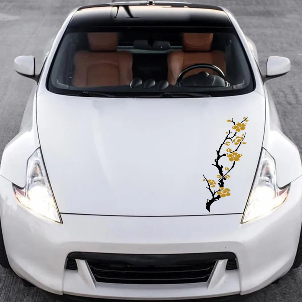 Plum Blossom Flower Vinyl Decal for Car Hood and Door Side