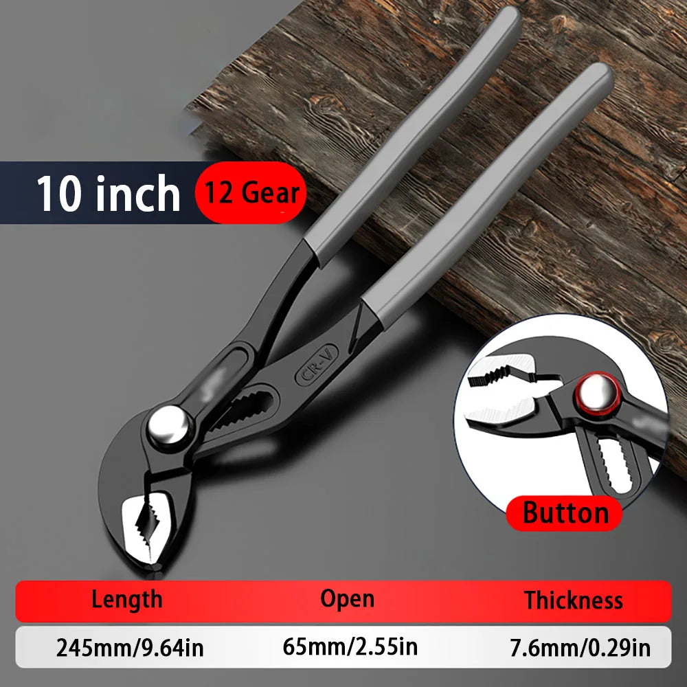 1pc Water Pump Pliers, Plumbing Pipe Wrench Adjustable Water Pipe Clamp Pliers, DIY Multi-Function Work Hand Tool