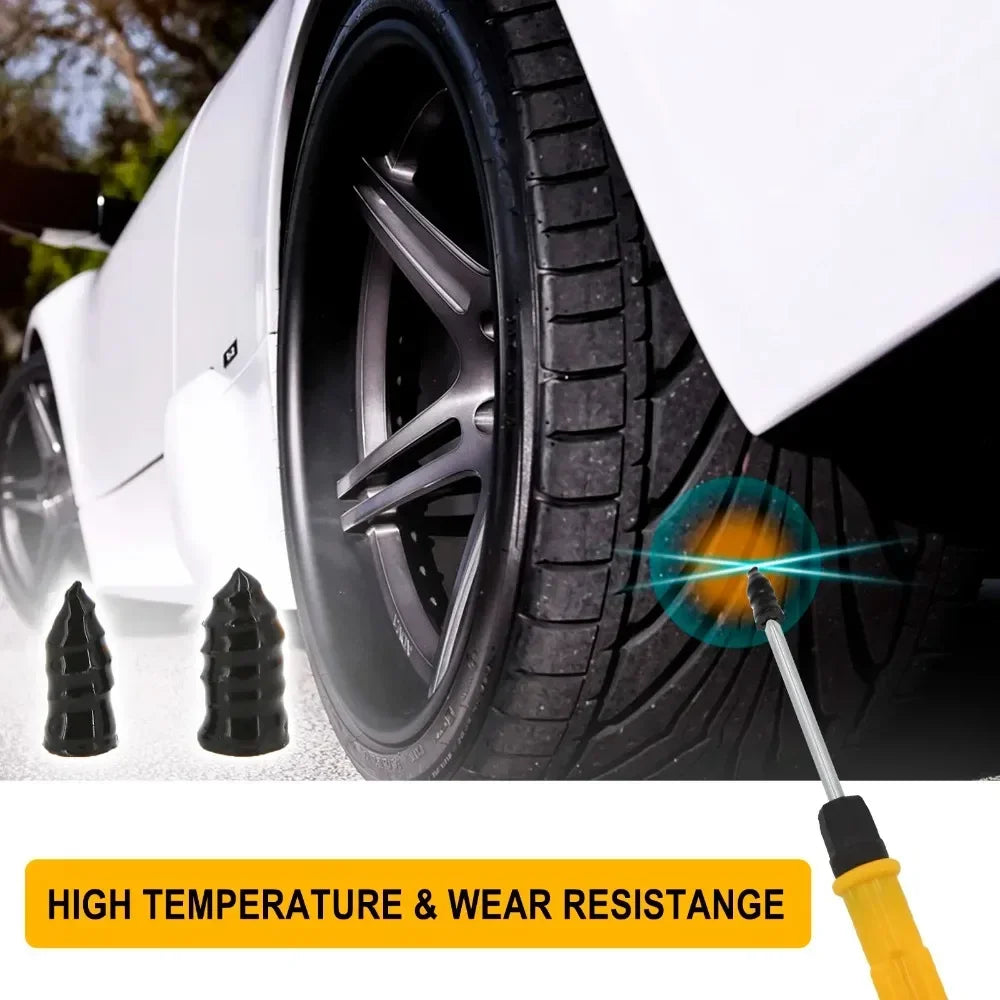 Universal Tubeless Tire Repair Kit - Emergency Puncture Tools W/Rubber T-Plugs for Car/Motorcycle On-Road Vacuum Seal
