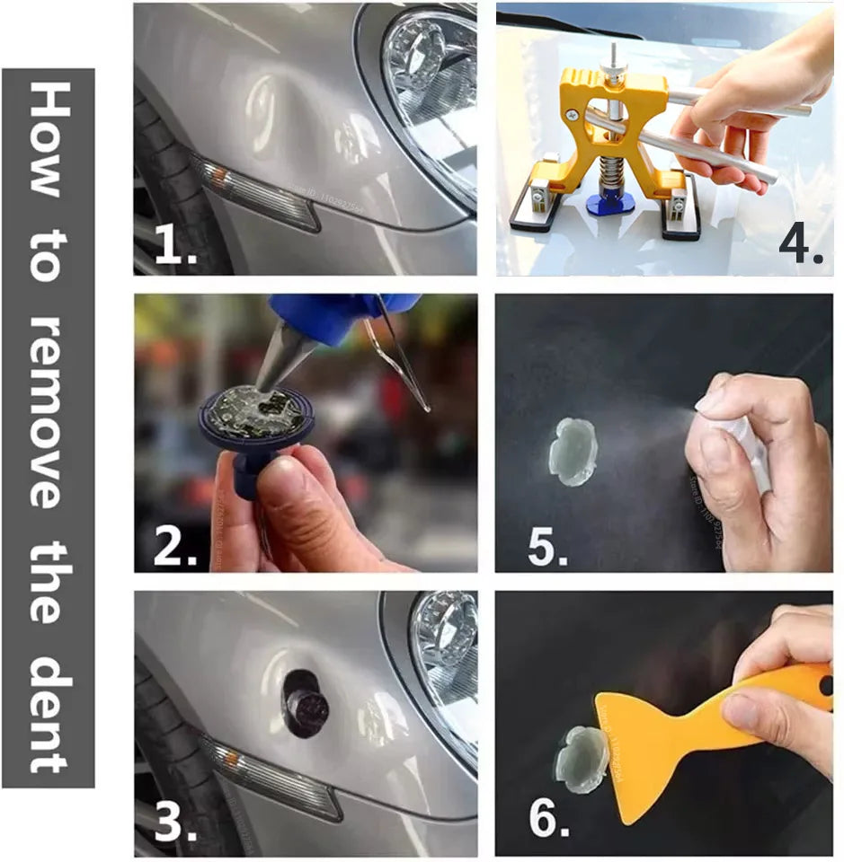 Paintless Dent Repair Kit with Glue Gun and Dent Puller Tabs