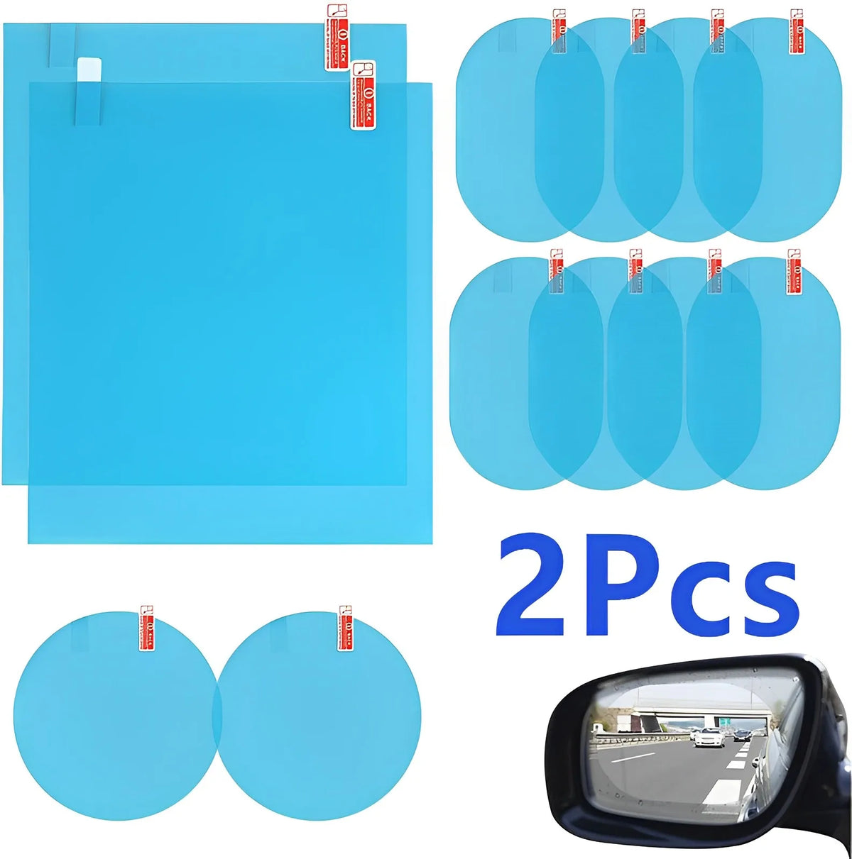 Rainproof Anti-Fog Film Pair for Car Side Mirrors and Windows