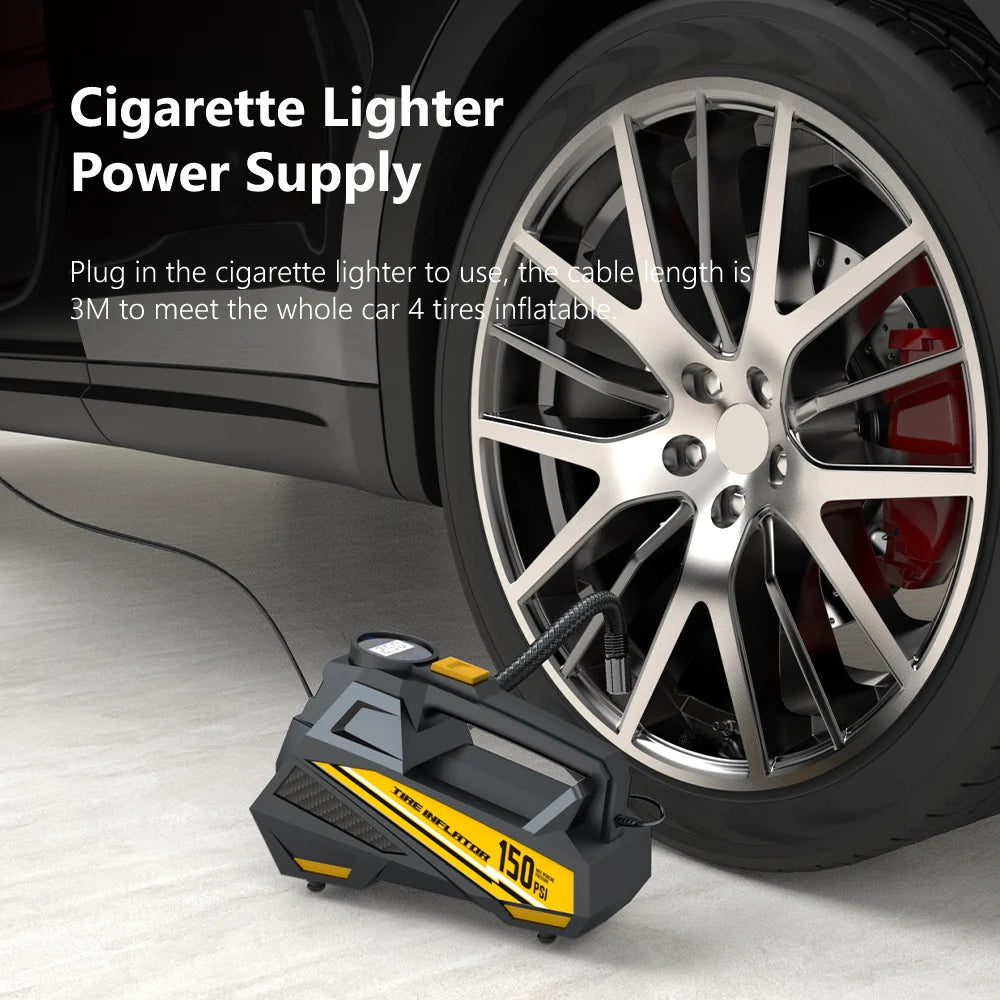 12V Portable Car Tire Inflator with LED Light & Digital Display - image 3