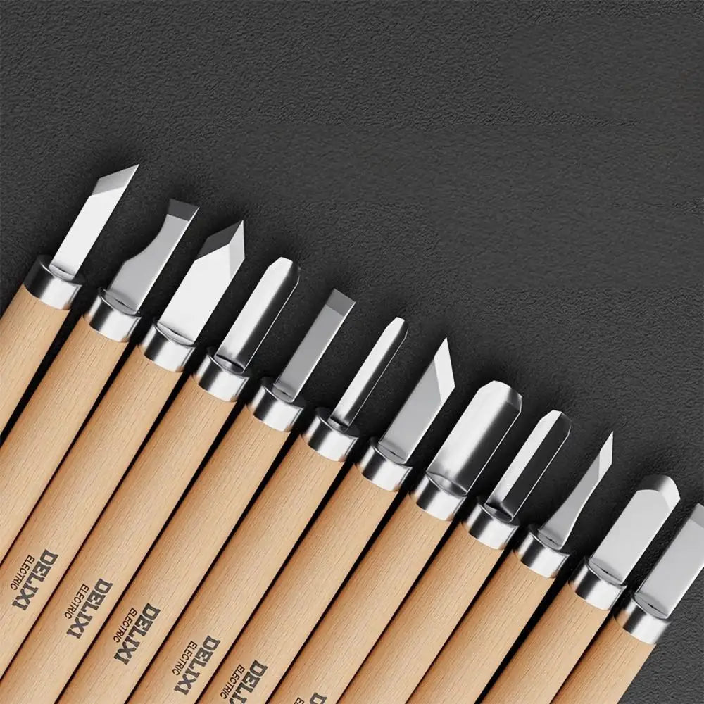 Wood Carving Chisels Set Basic Cutting Detailed Woodworking DIY Hand Tools Gouges Knife Kit for Craftsmanship