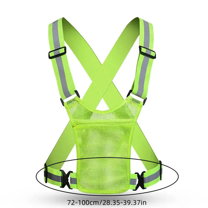 Reflective Safety Vests Lightweight Adjustable Elastic Vest Jacket Hi Vis Reflective Strips for Traffic Control Running Cycling