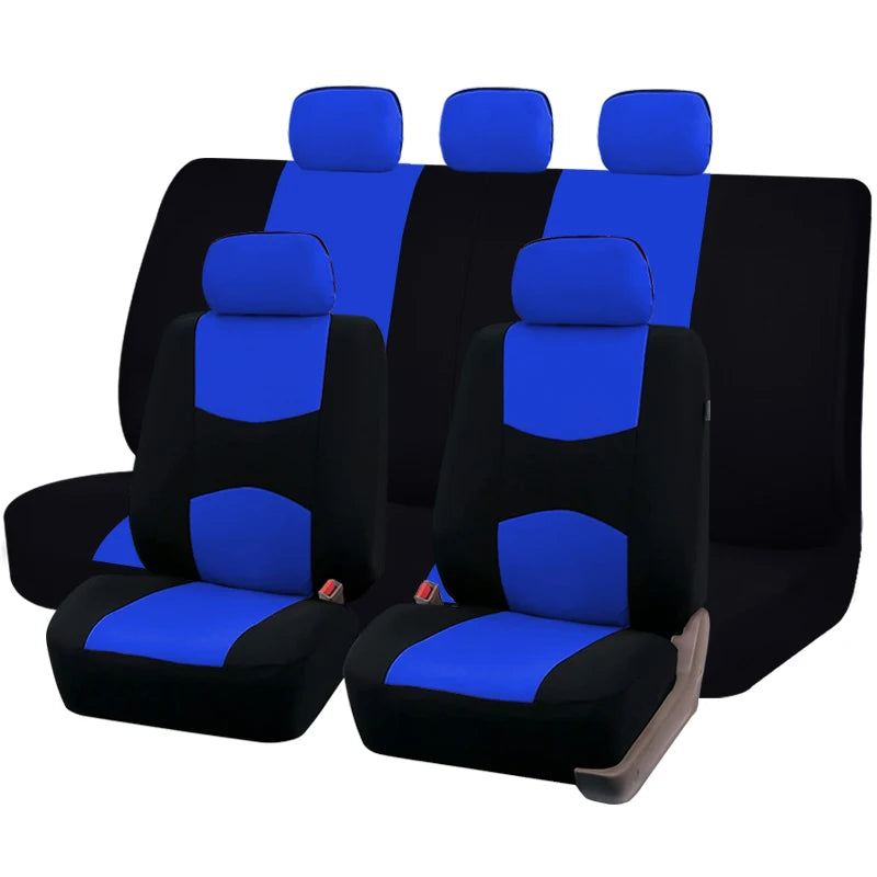 Two-Tone Polyester Car Seat Cover Set for Cars, SUVs and Vans