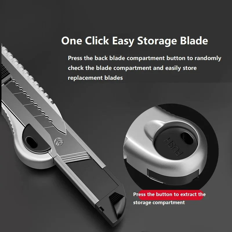 WEELEE Imitation Aluminum Alloy Retractable Utility Knife Heavy Duty Box Cutter Art Knife for Home Office Craft Use