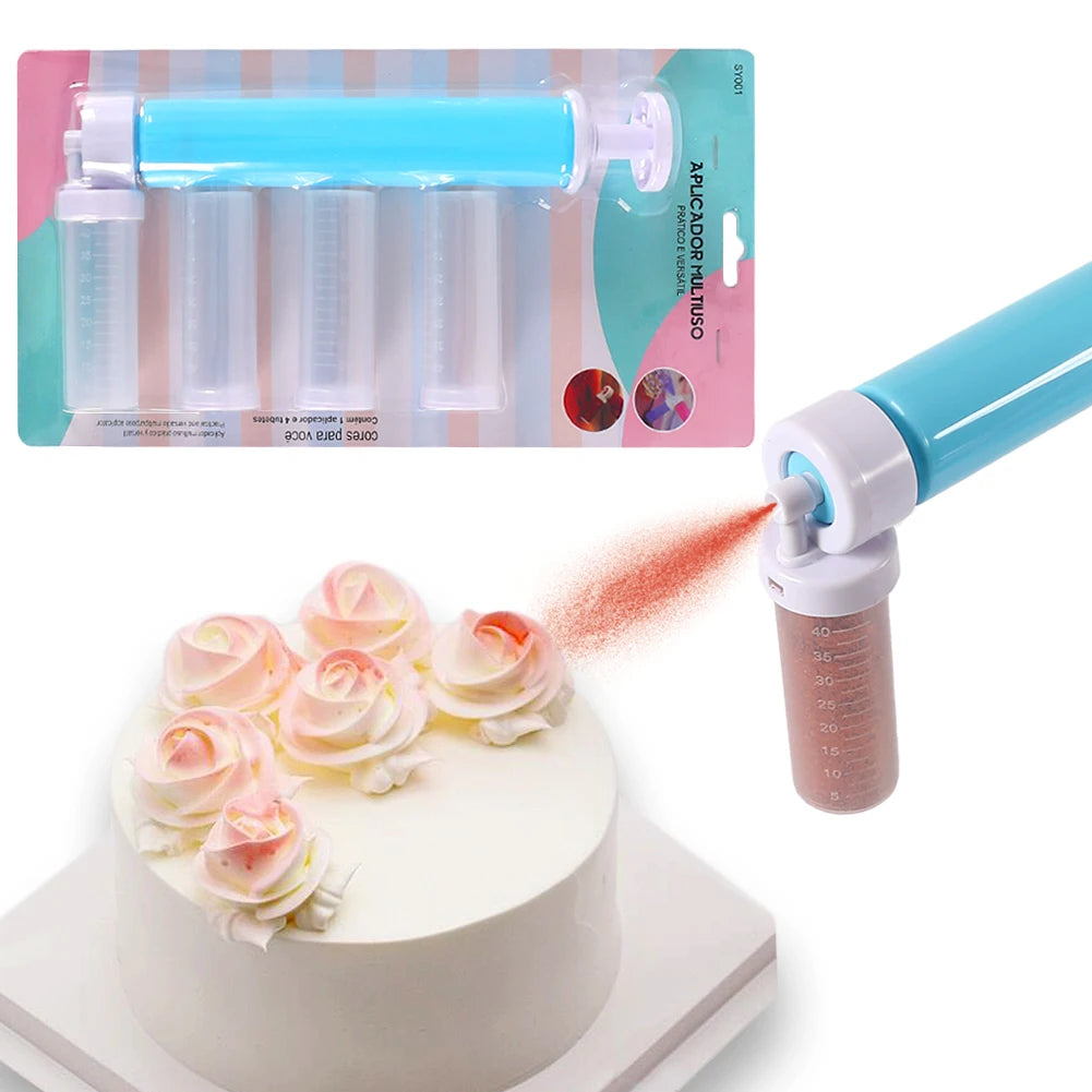 Manual Airbrush Kit For Cake Decorating DIY Baking Spray Tool Cupcake Cookies Desserts