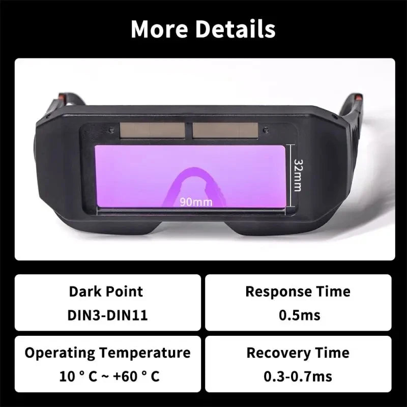 1pc Auto Darkening Welding Goggle Glasses - Advanced Automatic Light Change Technology for Enhanced Eyes Protection