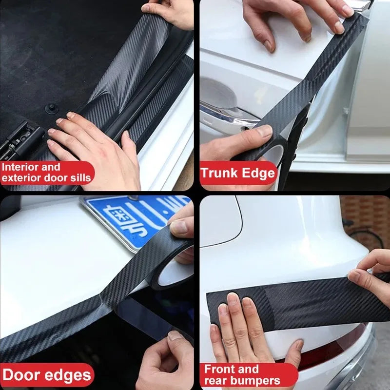 Carbon Fiber Protective Film Strip for Door Sills & Mirrors, Anti-Scratch