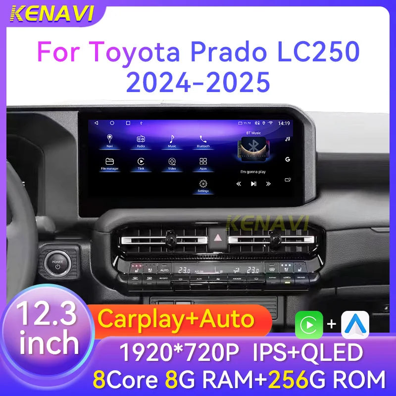 12.3" Android Car Stereo for Toyota Prado 2024-2025