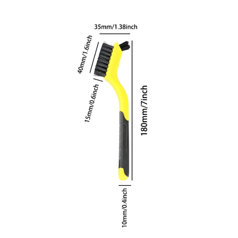 Wire Brush Set Nylon Brass Stainless Steel Bristles with Curved Handle for Rust and Paint