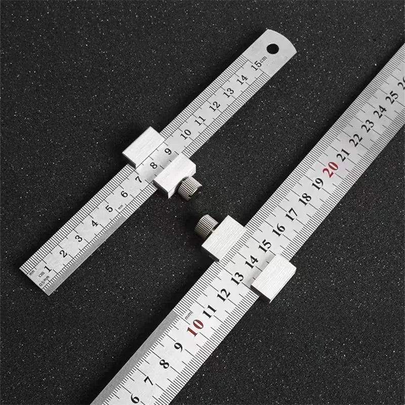 Precision Portable Steel Ruler with Limit Block for Woodworking - image 6