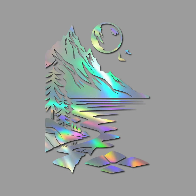 Mountain, River and Moon Nature Car Decal, S, M or L