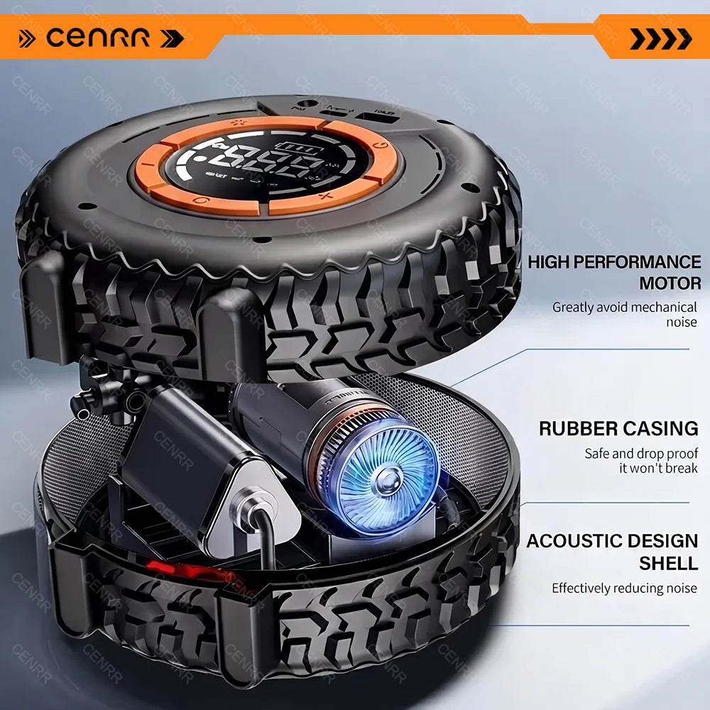 Tyre Design Car Tire Inflator Portable Air Pump Electric Air Pressure Injector Wireless Air Compressor Powerful Tyre Inflator