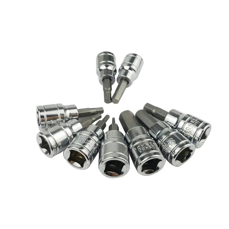 3/8 Inch Hex Bit Socket Set Sturdy Allen Key Sockets Metric Drill Impact Kit