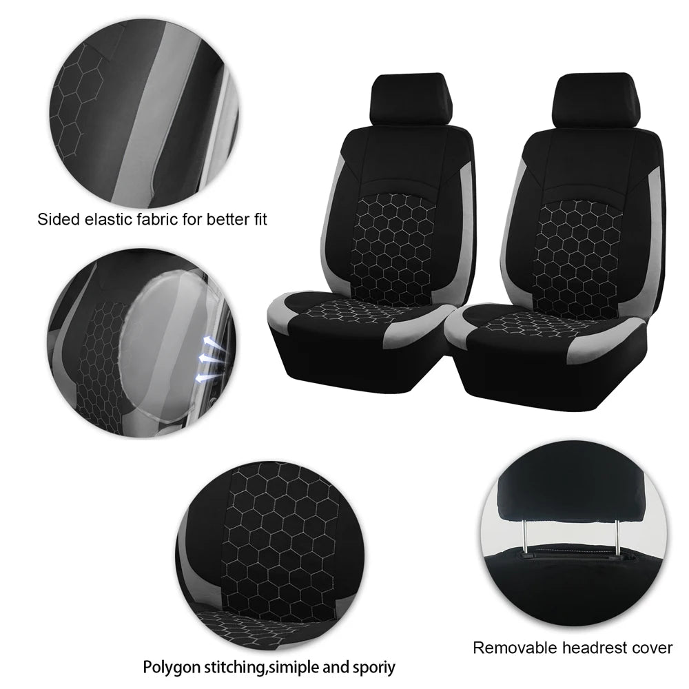 Football Embroidery Car Seat Covers, Universal Fit