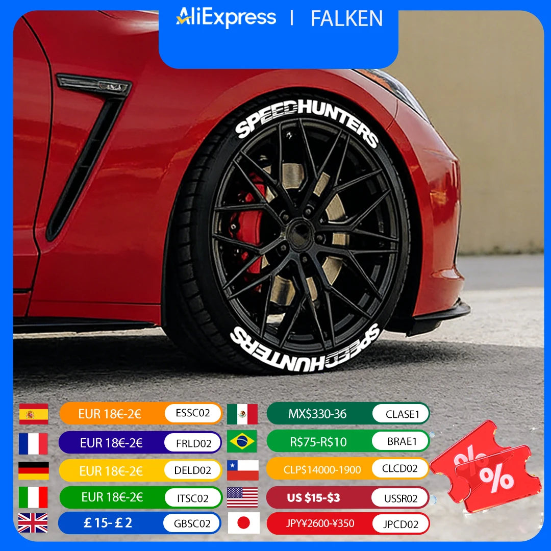 SPEED 3D Tire Letter Stickers for One Tire, Waterproof