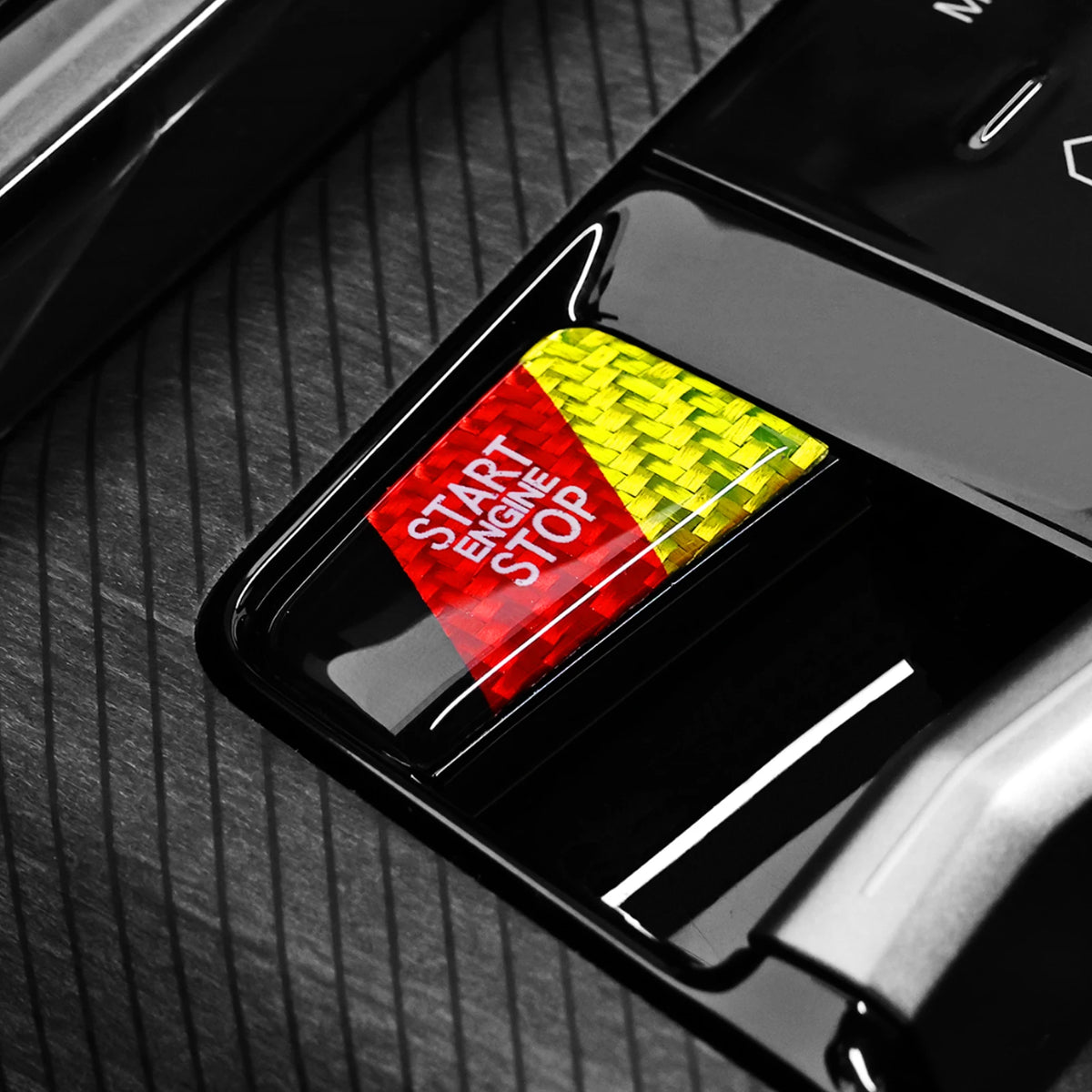 Carbon Fiber Look Start/Stop Button Sticker for 5 Series, X3