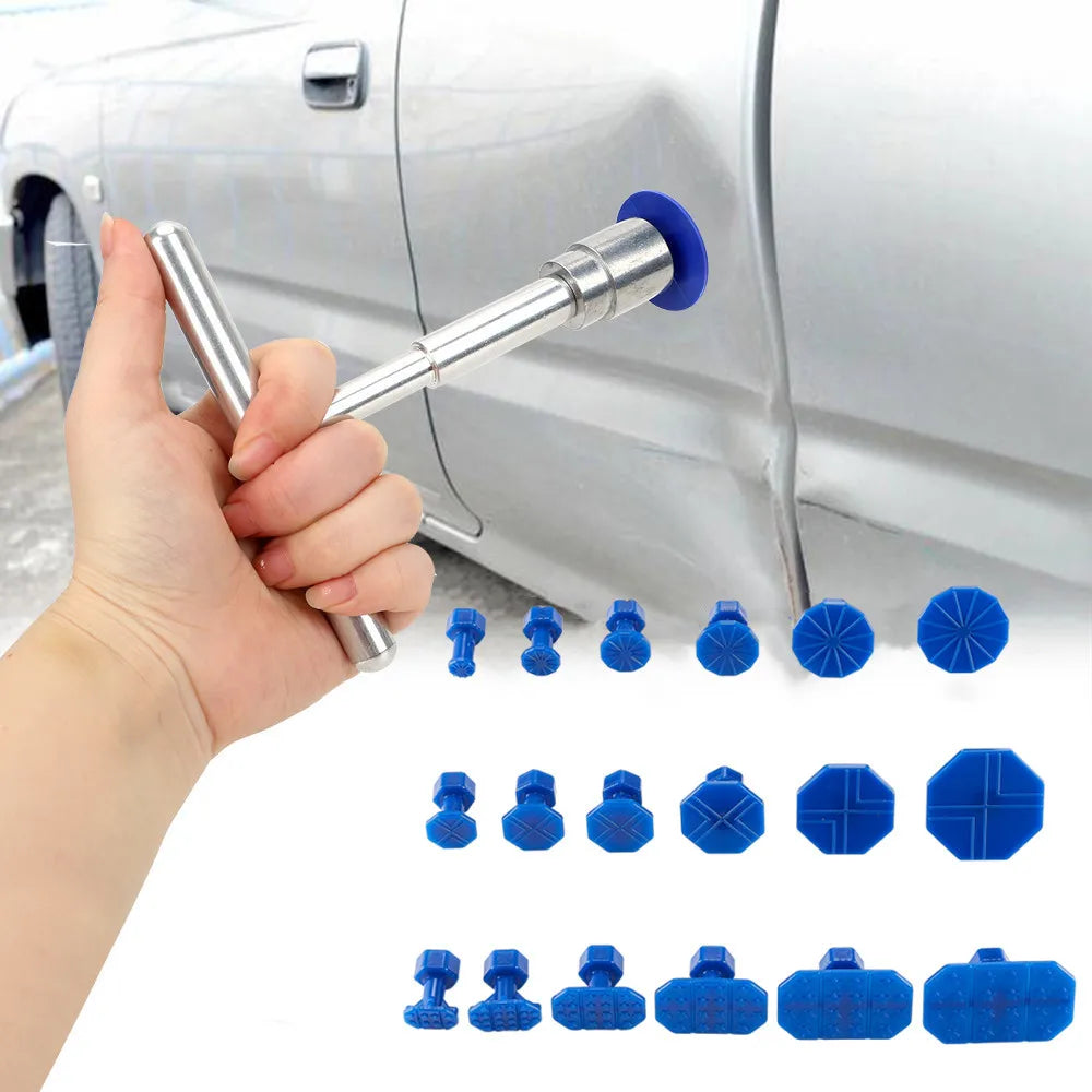 Paintless Dent Repair Puller Kit with 18 Glue Tabs