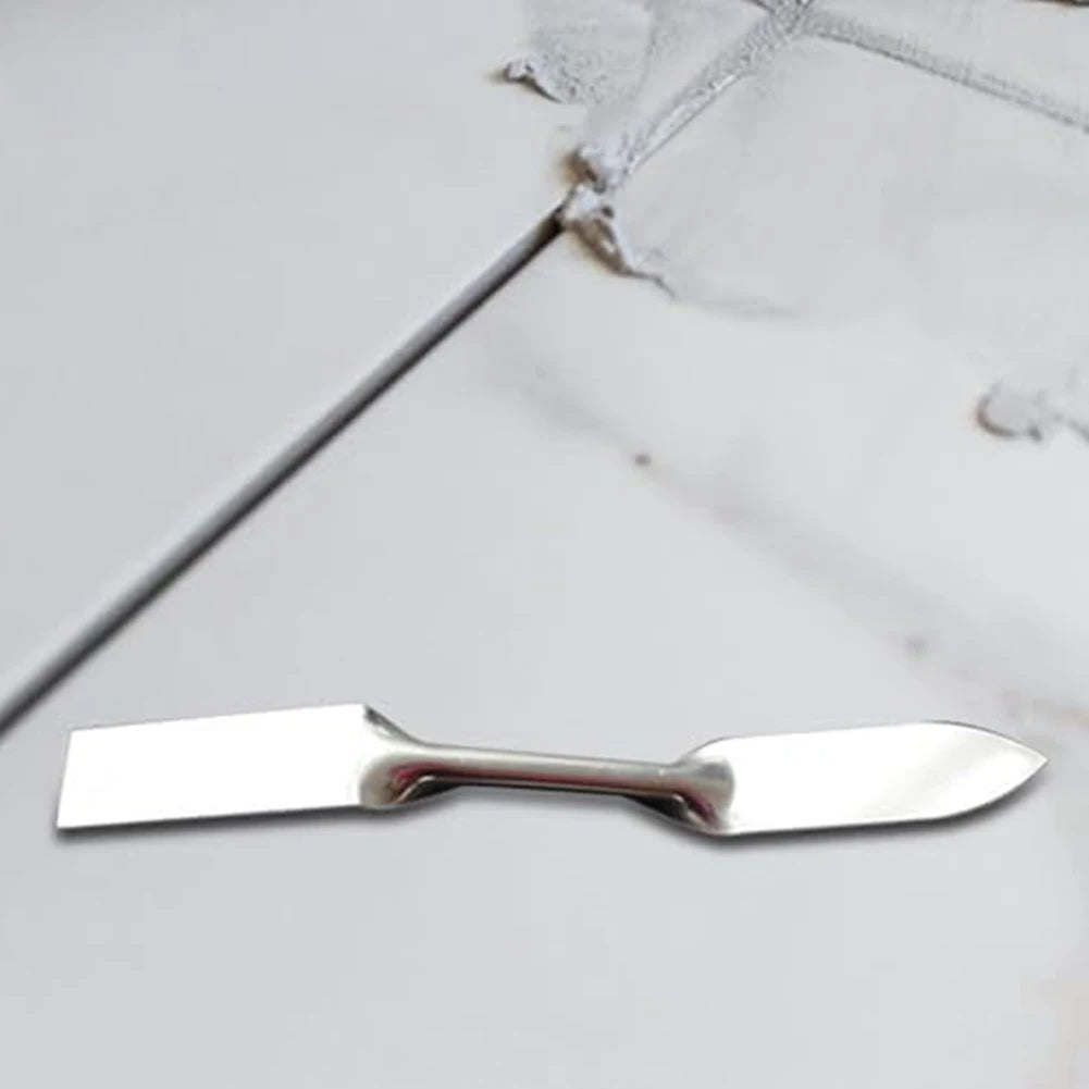 Double headed plastering trowel, stainless steel caulking and seam repair tool
