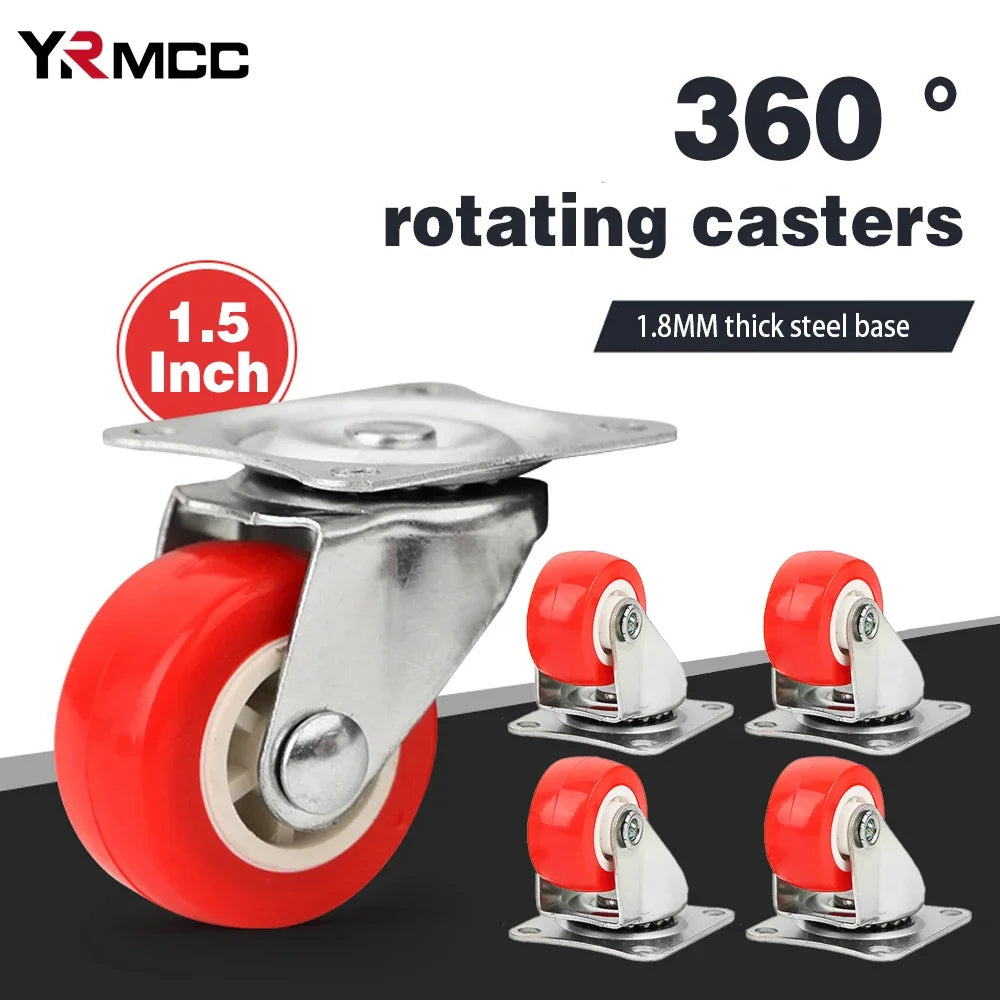 10-Piece 1.5-Inch Swivel Casters – Silent Heavy-Duty Wheels