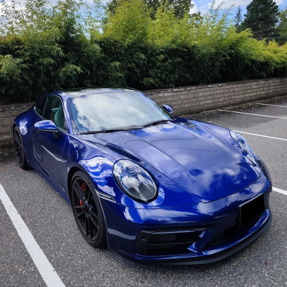 Gloss Metallic Blue Car Vinyl Wrap Film, Bubble-Free Color Change