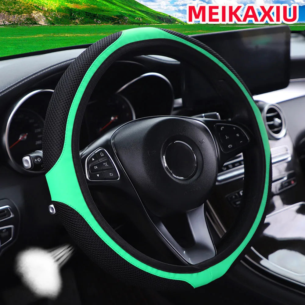 Breathable Mesh Stretch Steering Wheel Cover, 14.5-15 Inch