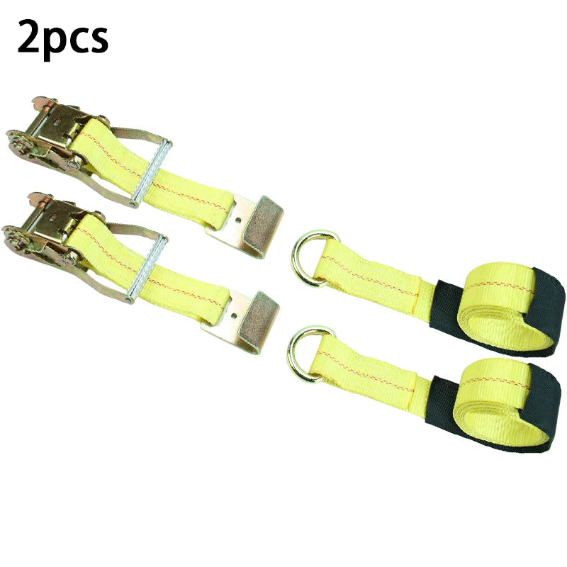 Ratchet Tie Down Strap Kit with Snap Hooks Car Tire Straps for Car Truck and Trailer