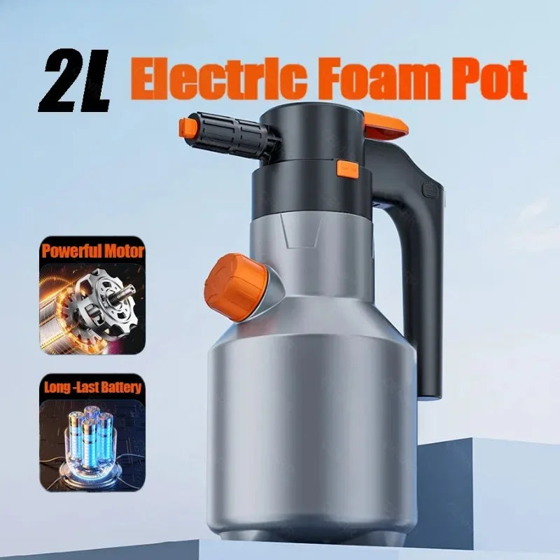 2L Handheld Electric Foam Sprayer, Motorized Snow Foam Cannon for Car Wash