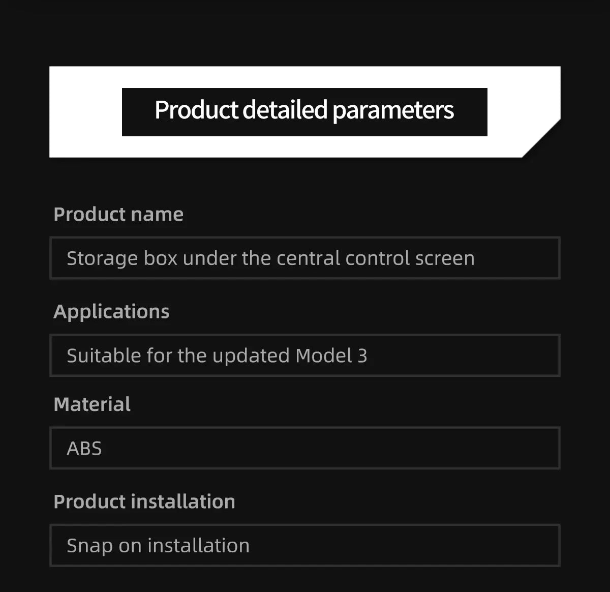 Under Screen Hidden Storage Tray for Tesla Model 3 and Model Y