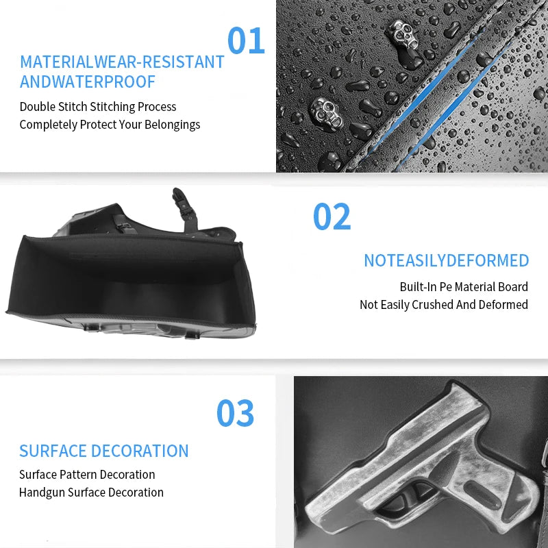 Waterproof PU Leather Motorcycle Saddlebags, Universal - image 9