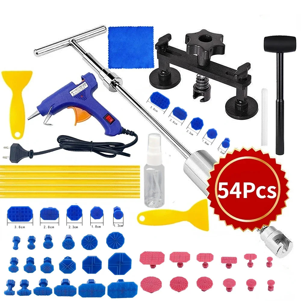 Paintless Dent Repair Kit with Glue Gun and Dent Pullers
