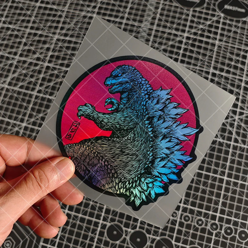 Japanese Wave Art Reflective Glitter Motorcycle Sticker