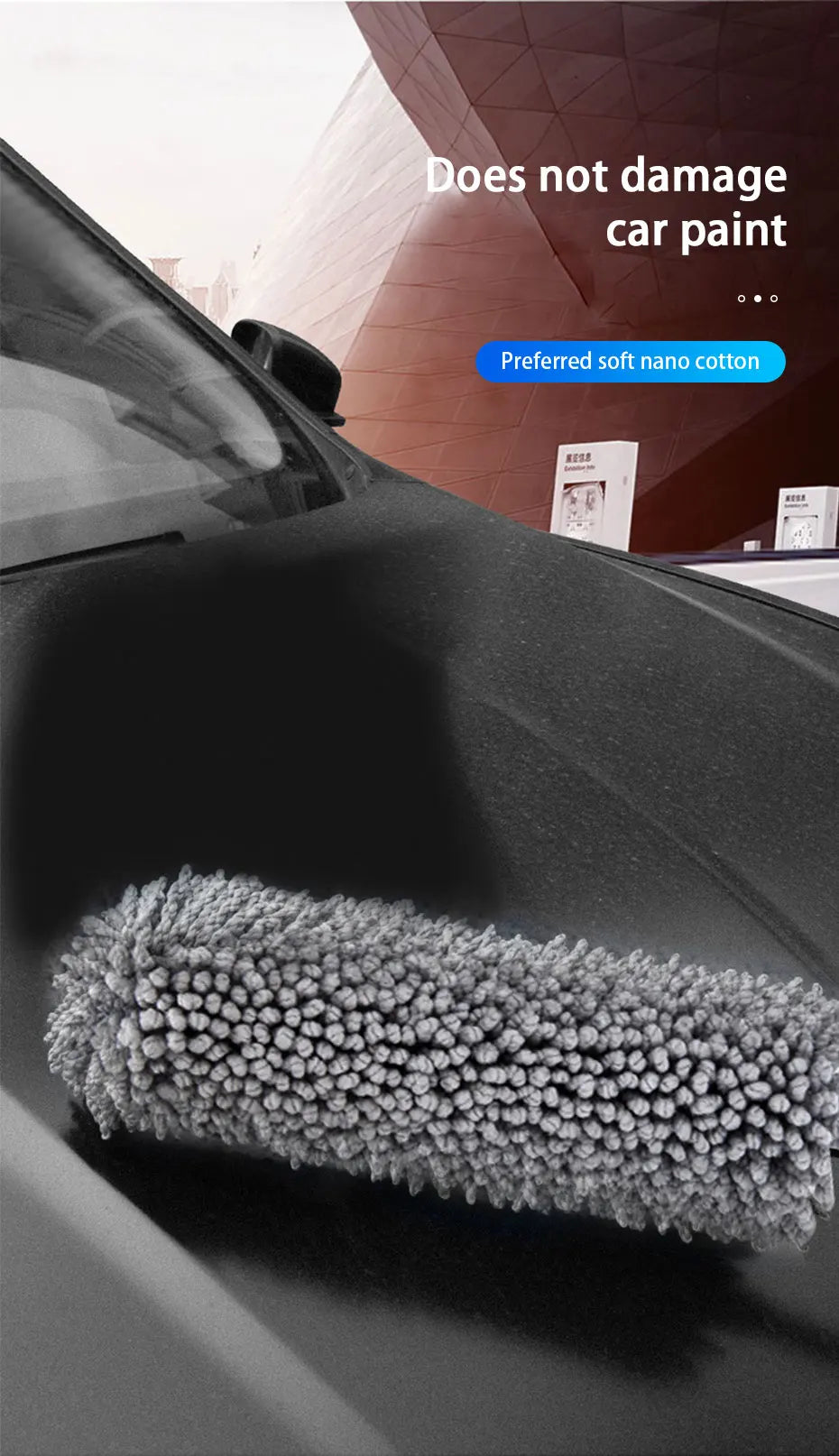 Retractable Microfiber Car Duster with Stainless Steel Handle