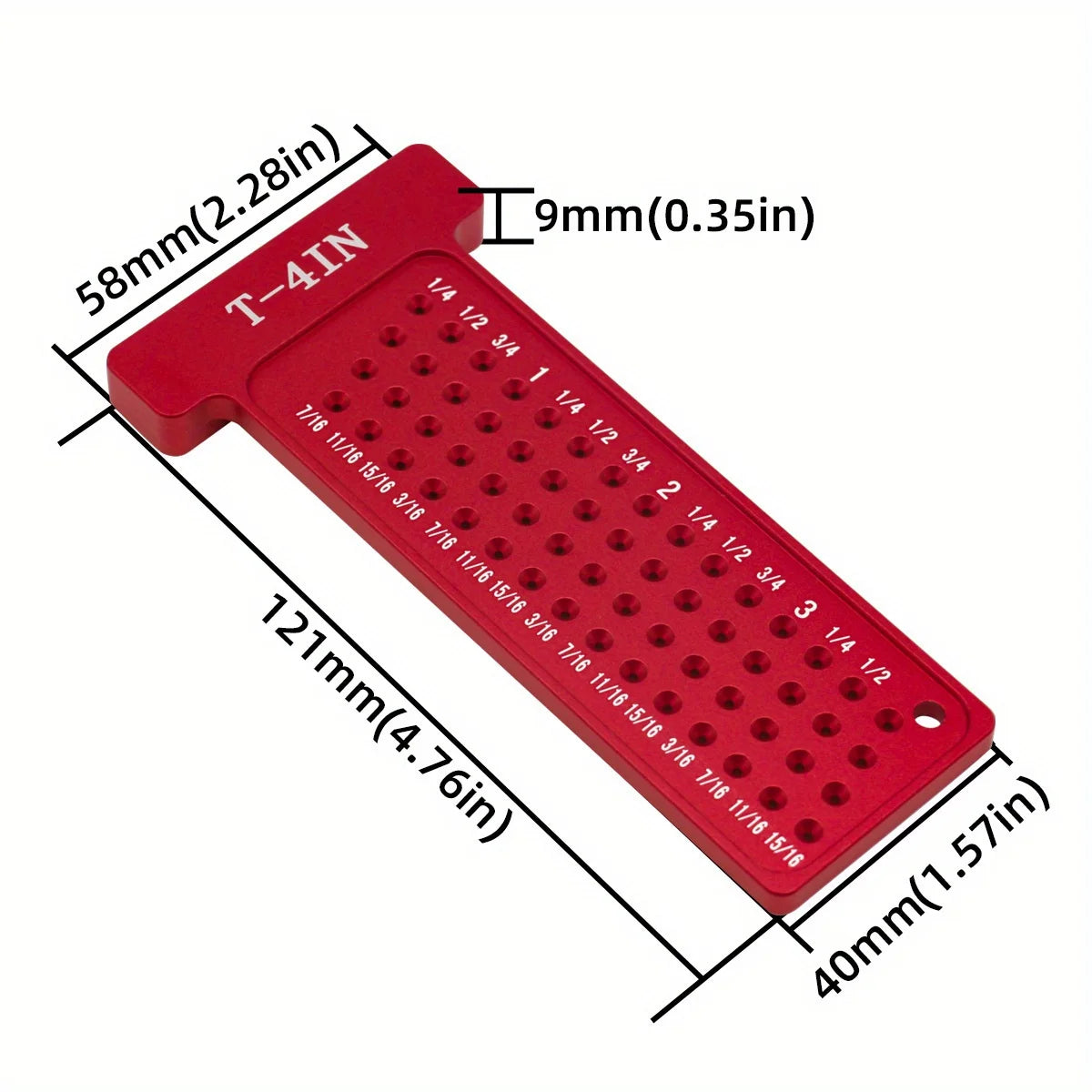 Aluminum Woodworking Scribe T-Square Ruler, Metric Inch Marking Gauge - image 9