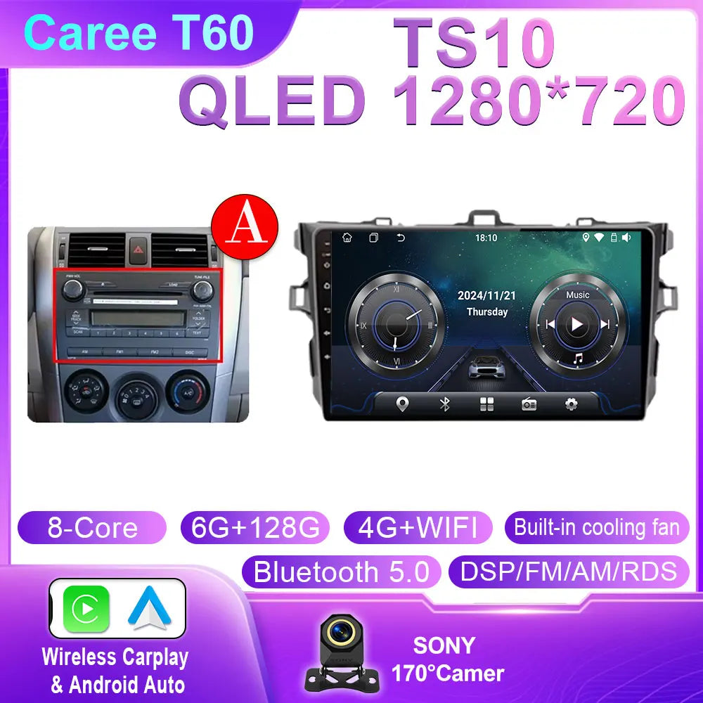 Toyota Corolla 2006-2013 Android 14 9-inch Touchscreen Car Stereo - image 25