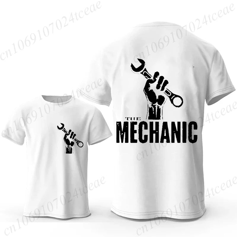 Mechanic Graphic T Shirt Retro Car Repair Garage Worker Print T-Shirts Short Sleeve Casual Streetwear Fashion Tops Tee Gift
