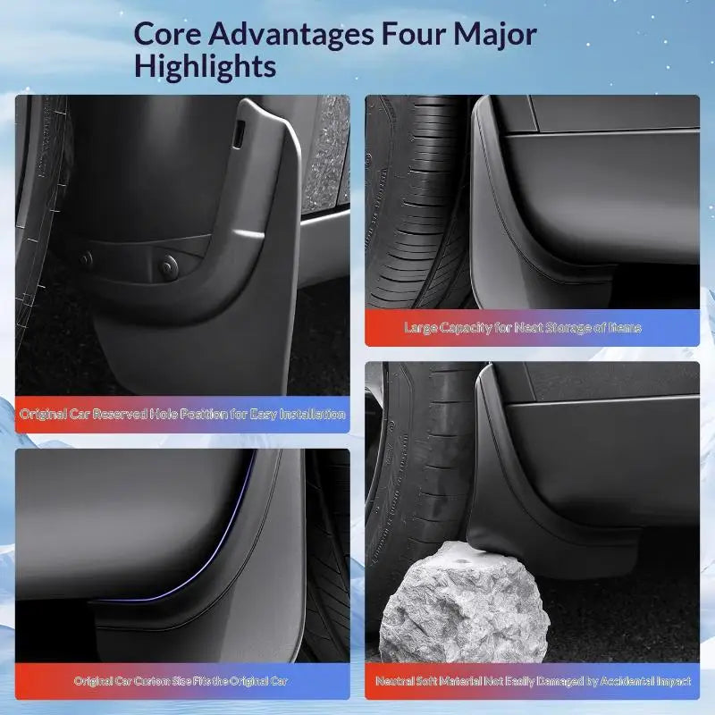 Car Mud Flaps for Model Y Model 3 Accessories Front Rear Splash Guards Keep Paint Clean in All Weather