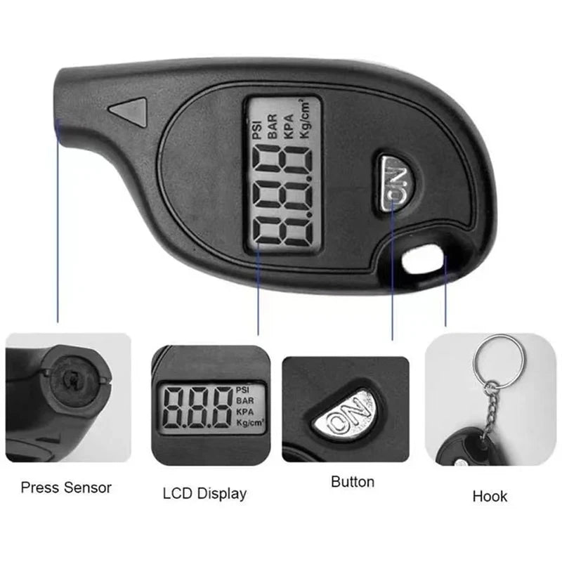 Tire Gauge Digital With LCD Display Car Tire Air Pressure Tester Meter Auto Motorcycle Tire SafetTire Safety Alarm Testing Tools