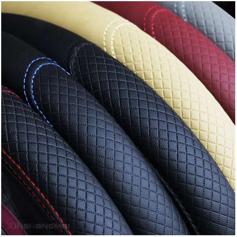 Universal Non-Slip Embossed Steering Wheel Cover, 37-38cm