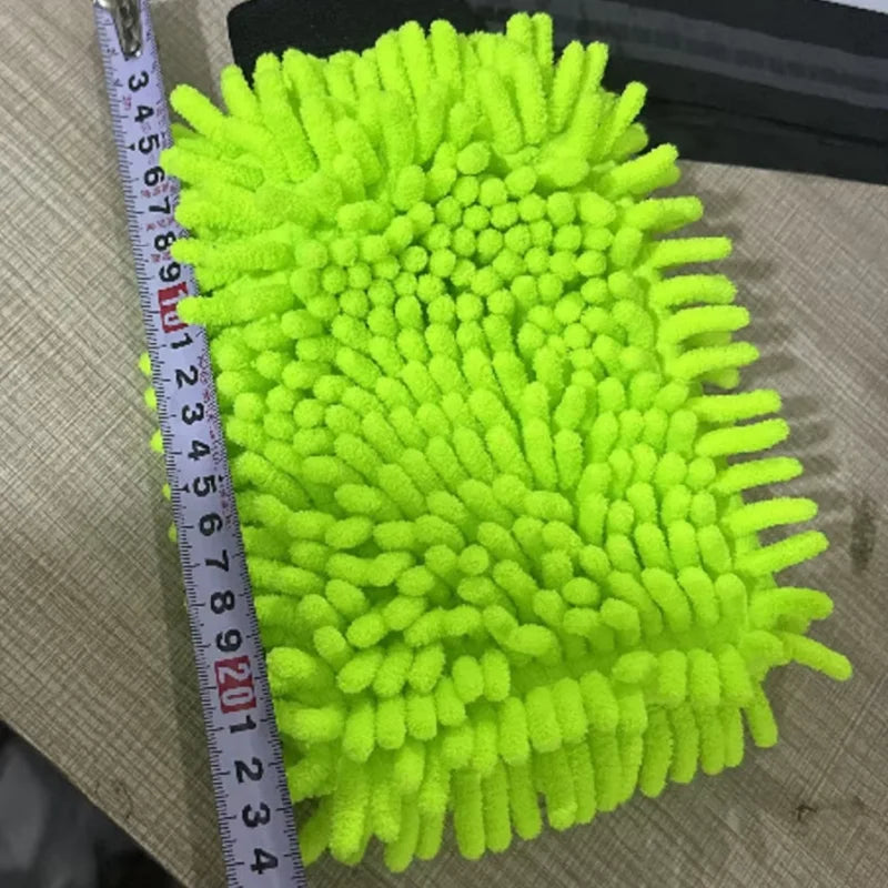 Microfiber Chenille Car Wash Mitt, Scratch-Free Cleaning Glove for Washing, Drying and Detailing