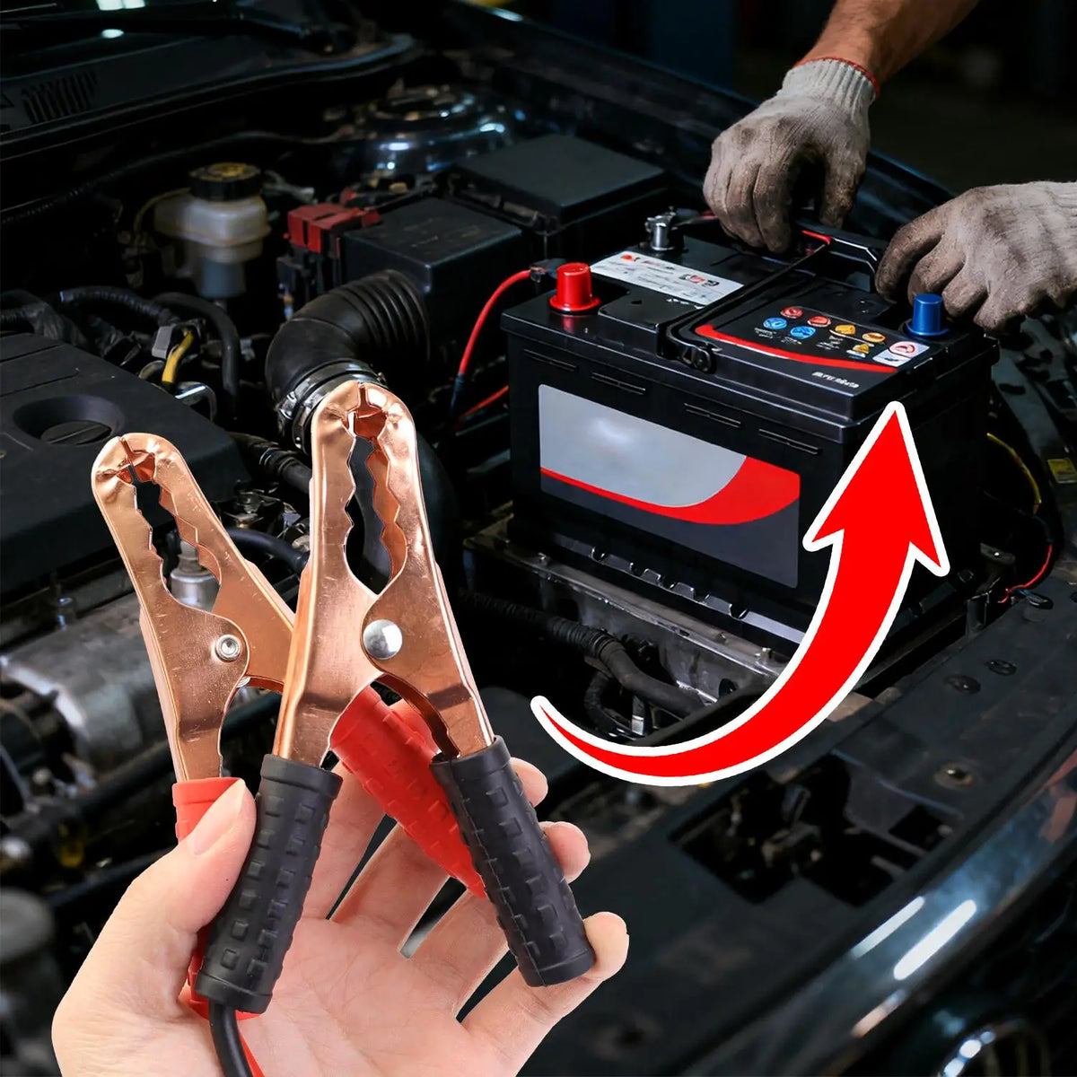 Motorcycle Jump Starter Cables, 2 Meter